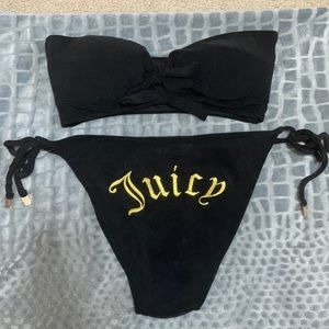 Juicy Couture black terry cloth bikini